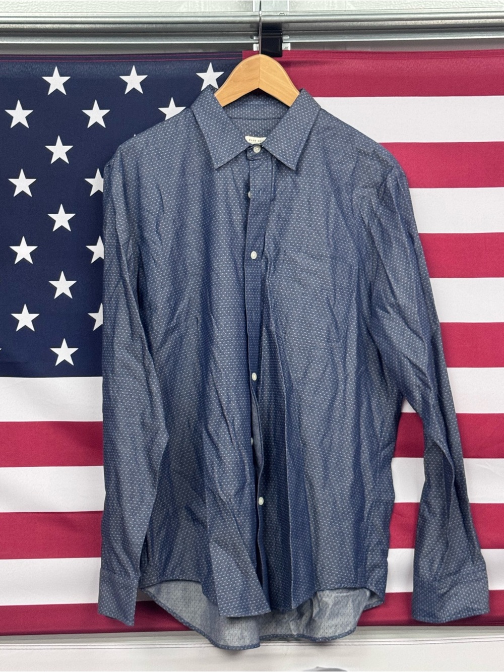 Club Monaco Navy Micro-Dot Button-Down Shirt